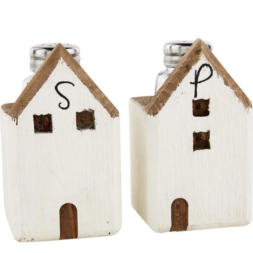 Wood House Salt and Pepper Set